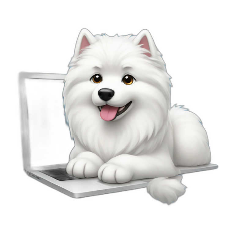 samoyed-and-laptop emoji