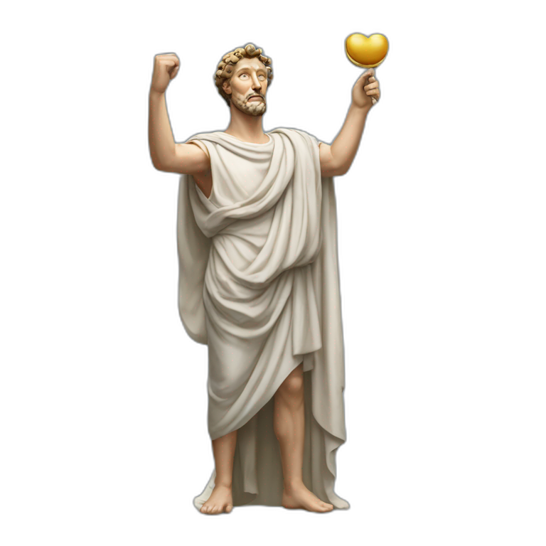 marcus aurelius arms stretched out holding something emoji