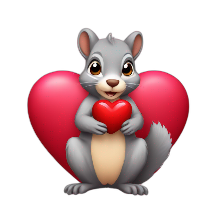 Valentine day squirrel emoji