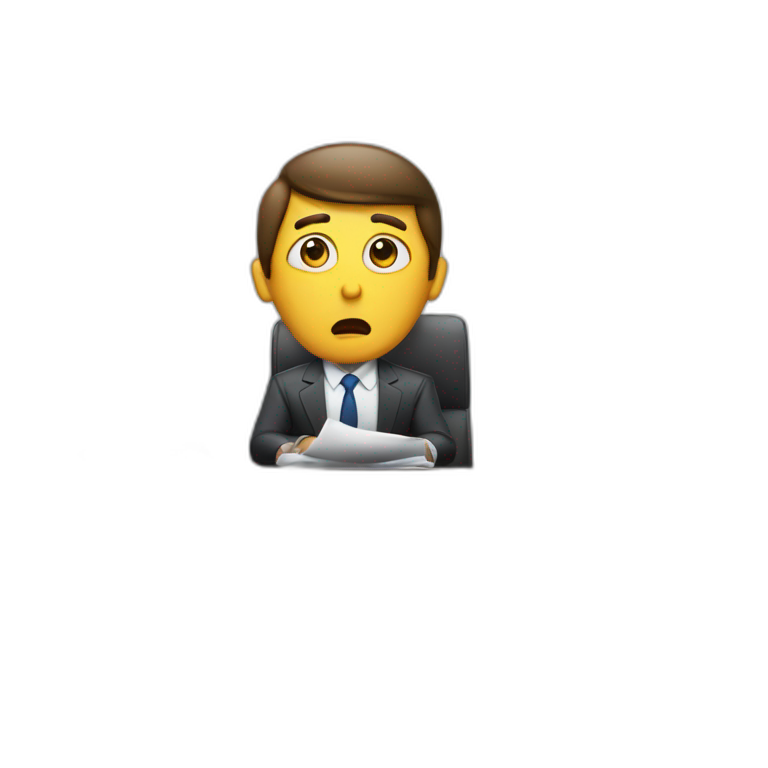 job interview desk man perplexed emoji