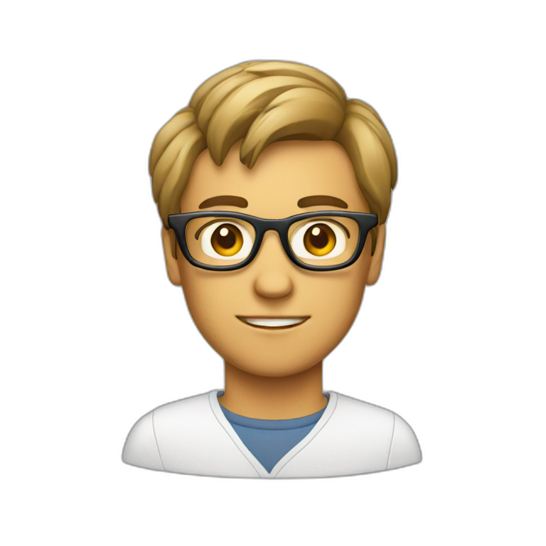 Nerd with glasses and computer emoji AI Emoji Generator