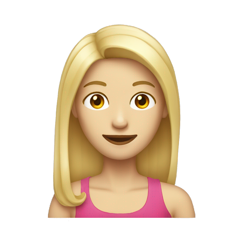 blonde straight middle length hair woman winking face emoji