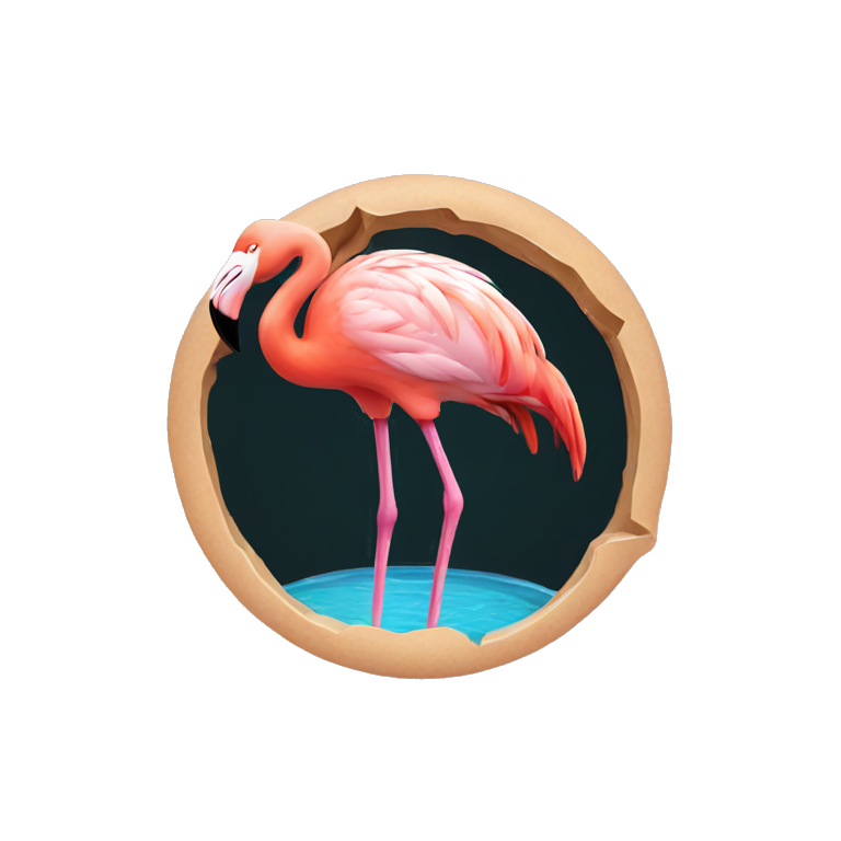 flamingo in hole emoji