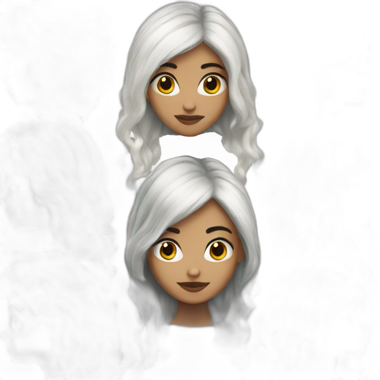 Half black half white hair emoji