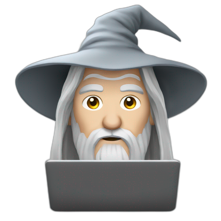 Gandalf on computer emoji