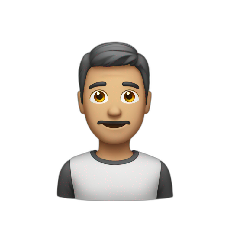 man with hello word emoji