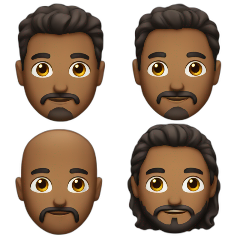 brown guy with beard and brown guy with mustache emoji