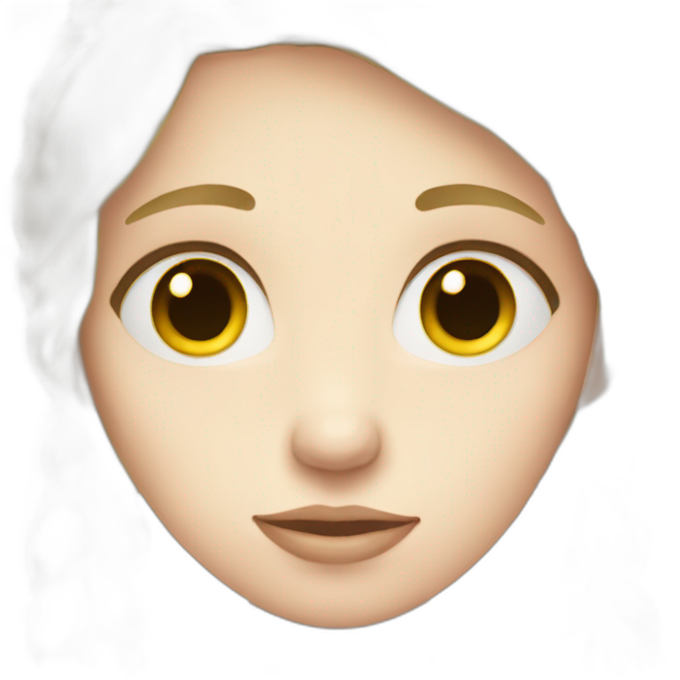 girl with pale skin deeply thinking emoji