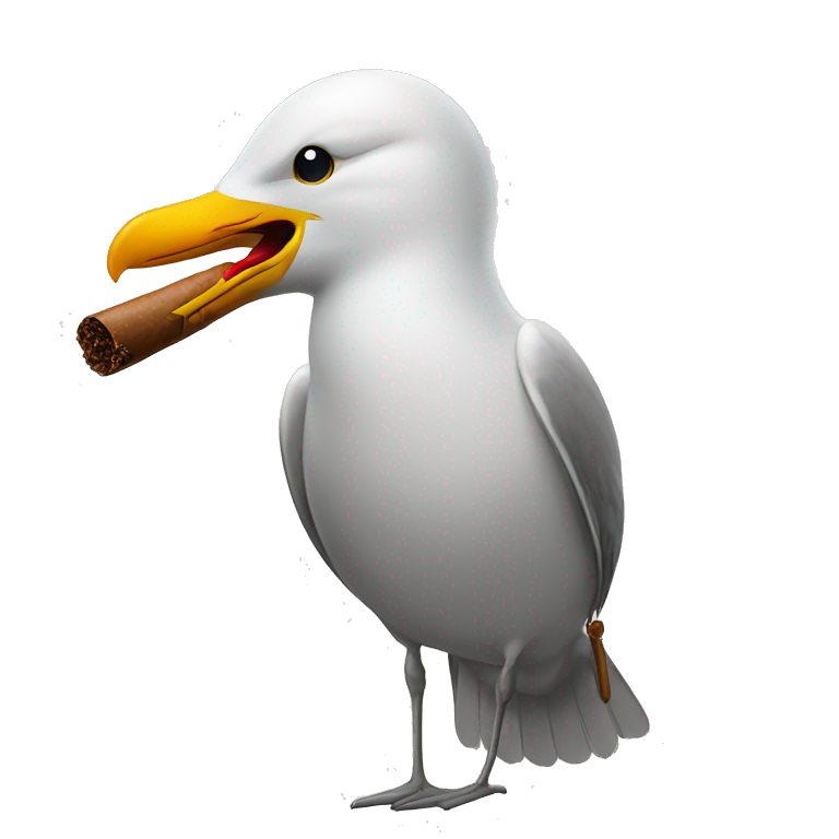 Seagull smoking cigar emoji