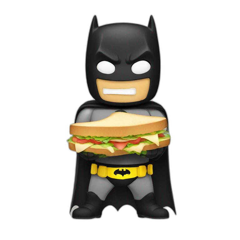 Batman eating a sandwich emoji