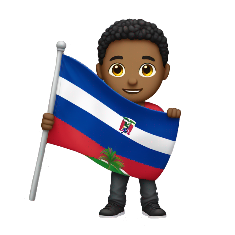 dominican guy holding dominican flag emoji