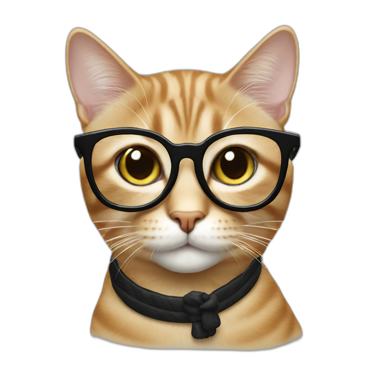Cat in fashion glasses emoji