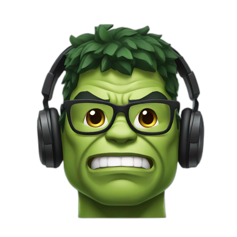 hulk with headset emoji