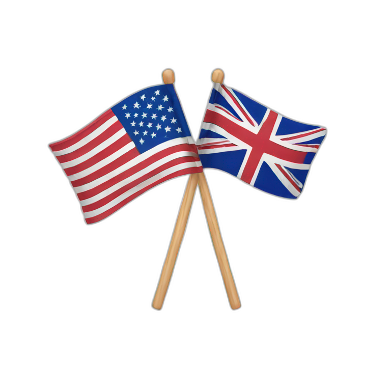 Usa flag with UK flag emoji