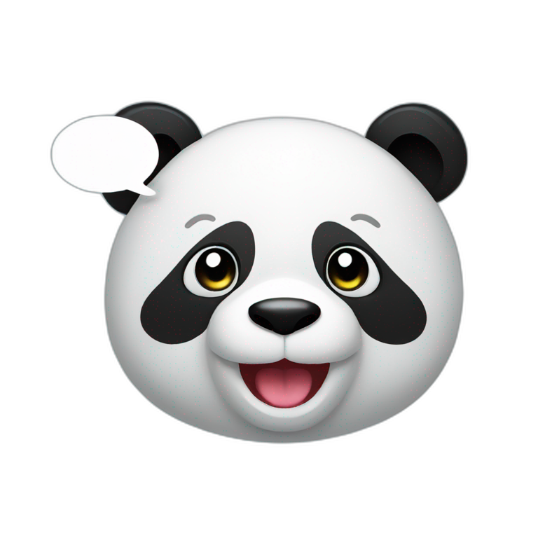 panda with speech bubble emoji