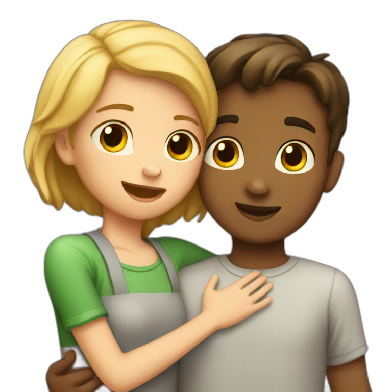 boy and girl huging emoji