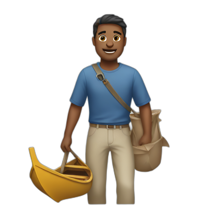 Guy carrying boats emoji