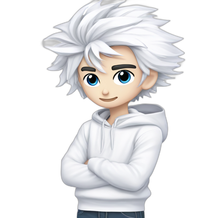 calm blue-eyed boy in hoodie emoji
