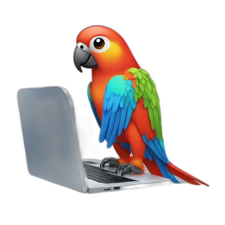 coding-parrot-with-laptop emoji