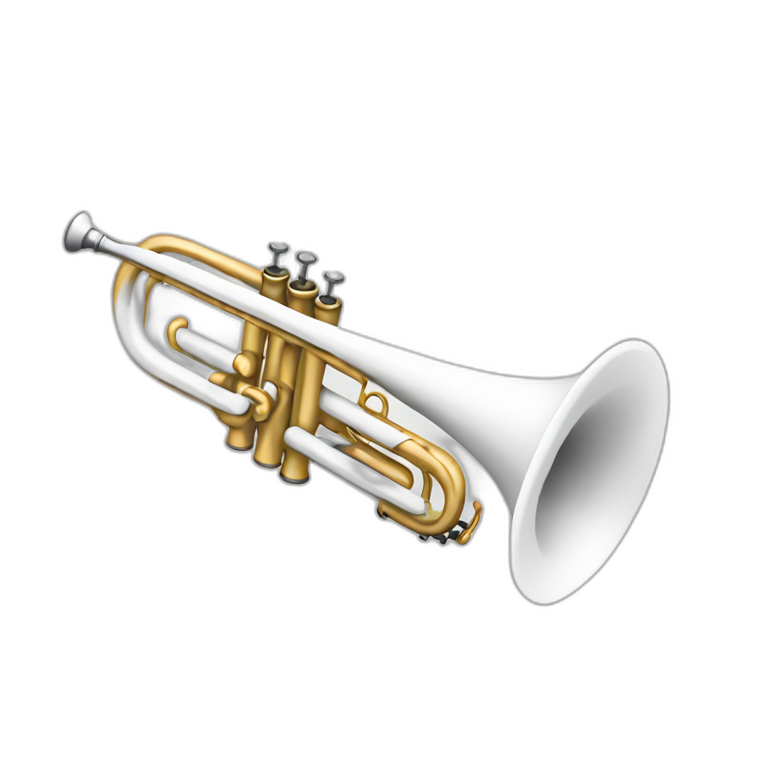 White coloring trumpet emoji