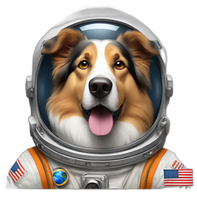 dog american shepherd astronaut emoji