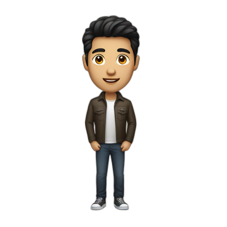 developer with mac laptop in front light skin tone and black hair emoji