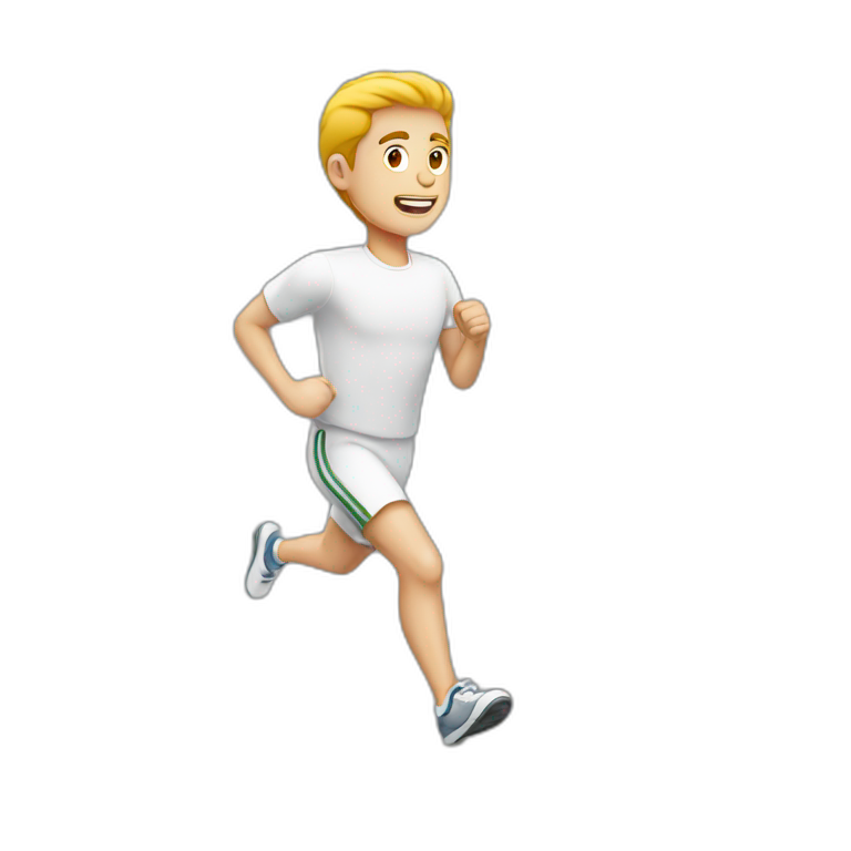white guy running emoji