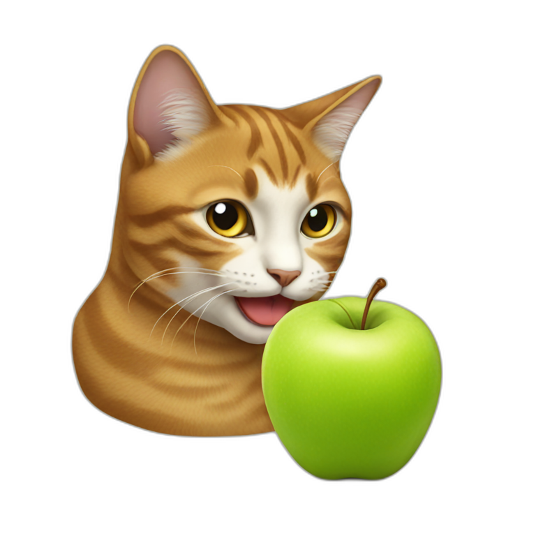 Cat eating apple  emoji