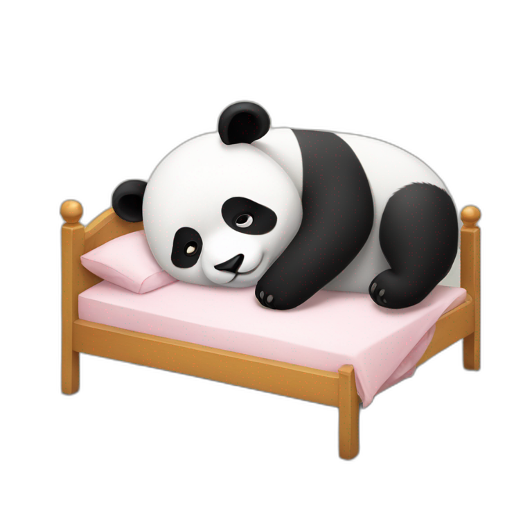 Panda sleeping in bedroom emoji