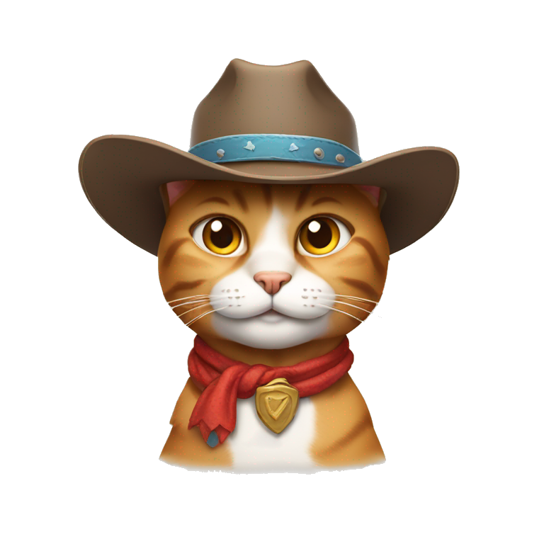 Smirking cat wearing cowboy hat emoji