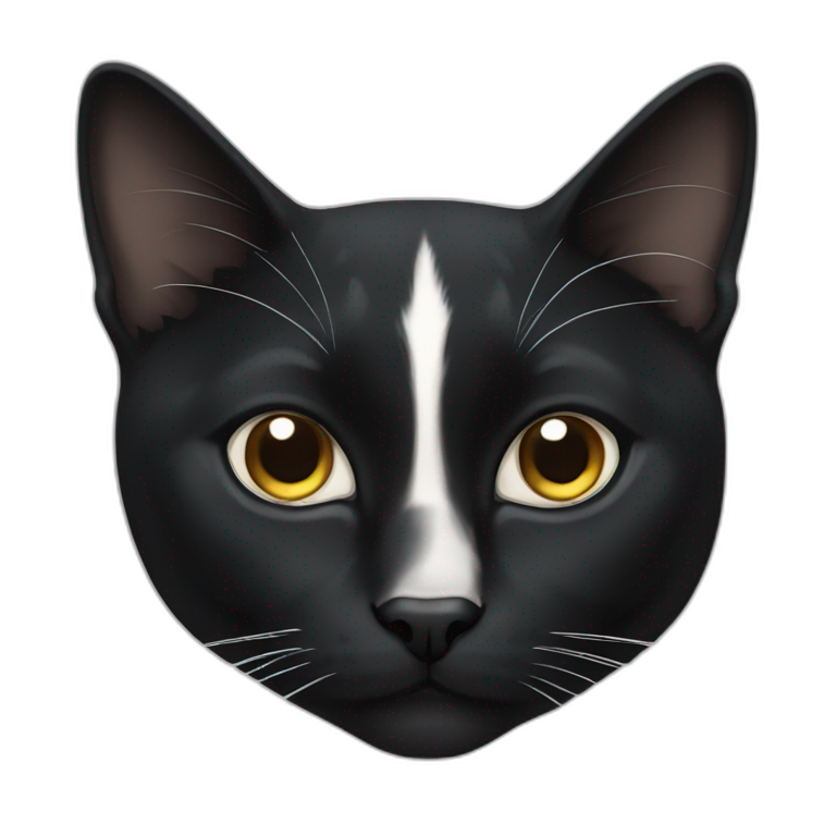 Tuxedo cat with black nose emoji