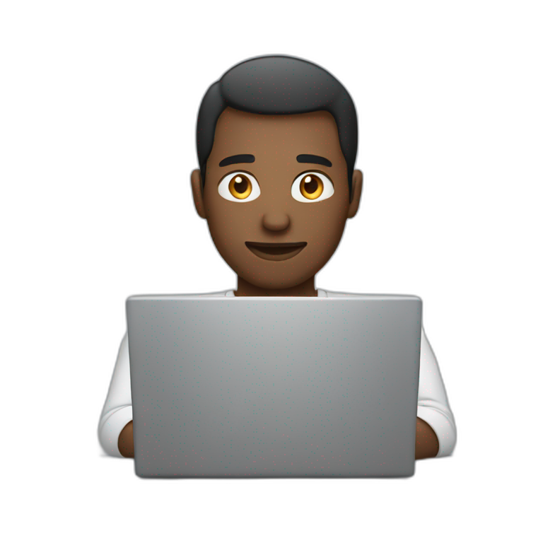 man behind laptop emoji