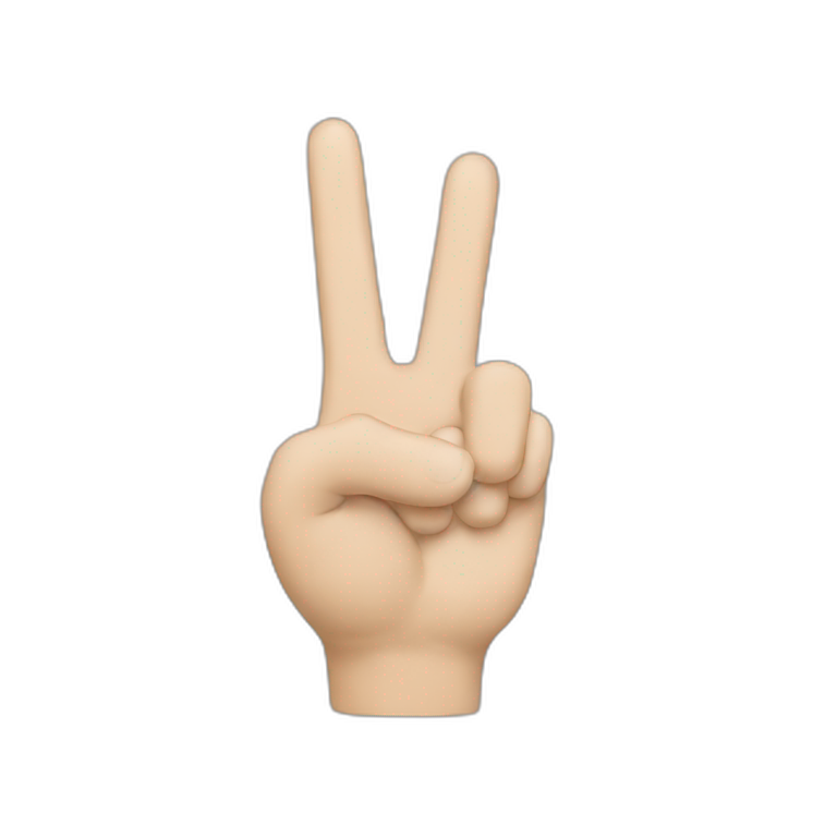 hand peace sign pointed down emoji