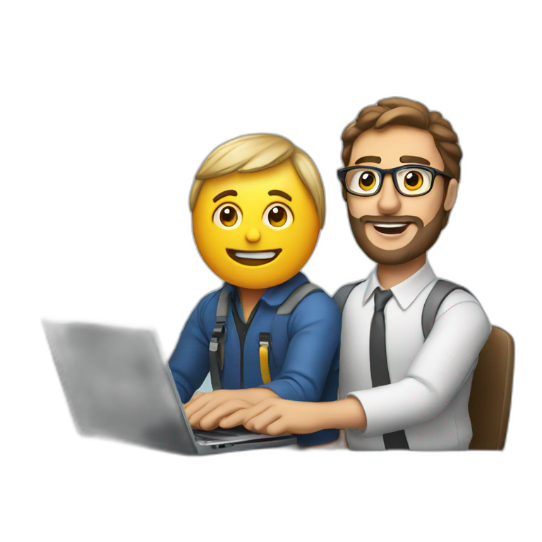 video editor with laptop man emoji