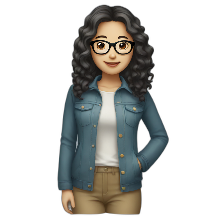asian-girl-with-wavy-hair-and-glasses emoji