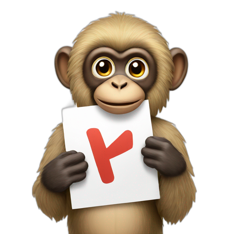 Monkey holding 1 fan sign emoji
