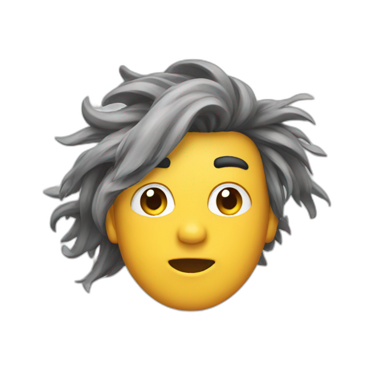 Wind blow hair emoji