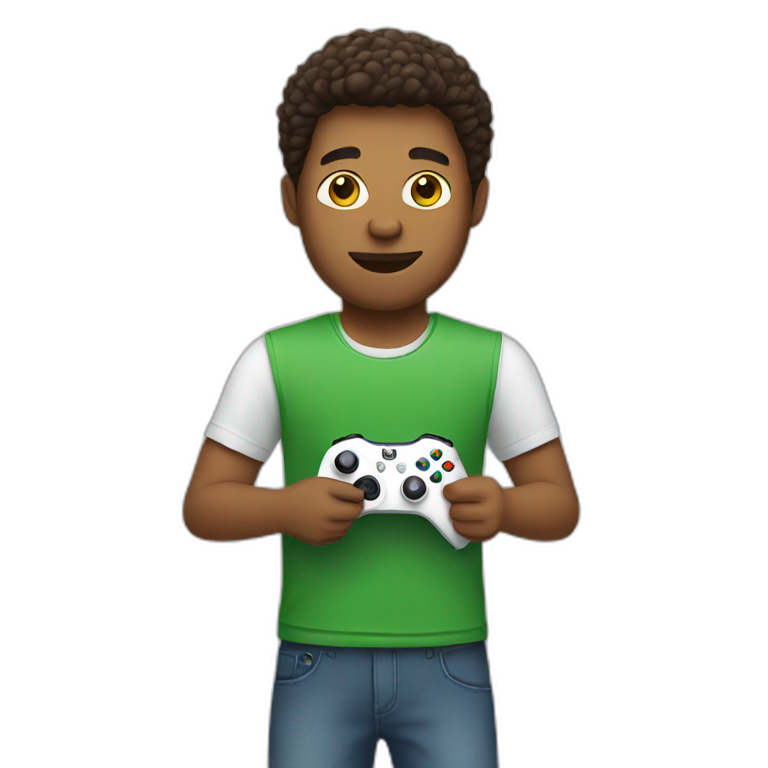 white guy holding xbox controller emoji