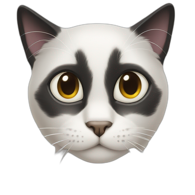 Black cat white nose emoji