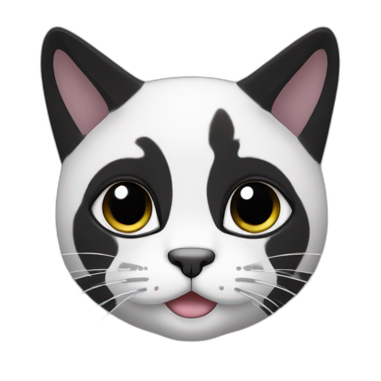 Black and white face cat emoji