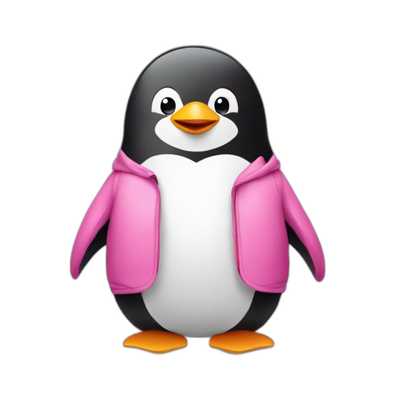 Pinguin who’s wearing a pink short emoji