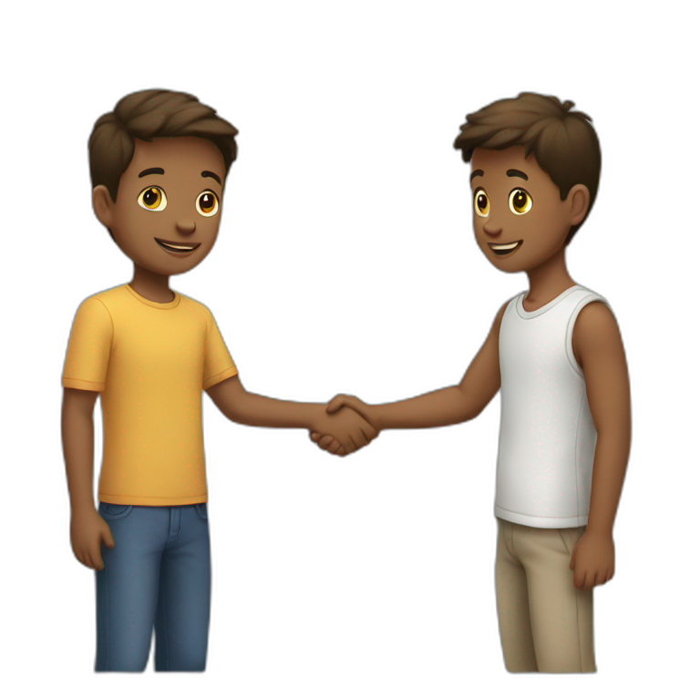 two boys shaking hands emoji
