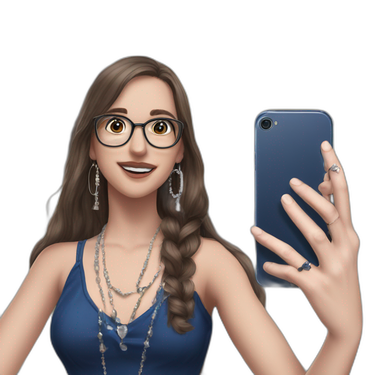 phone selfie with jewelry emoji