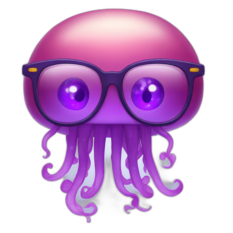 purple jellyfish with glasses emoji