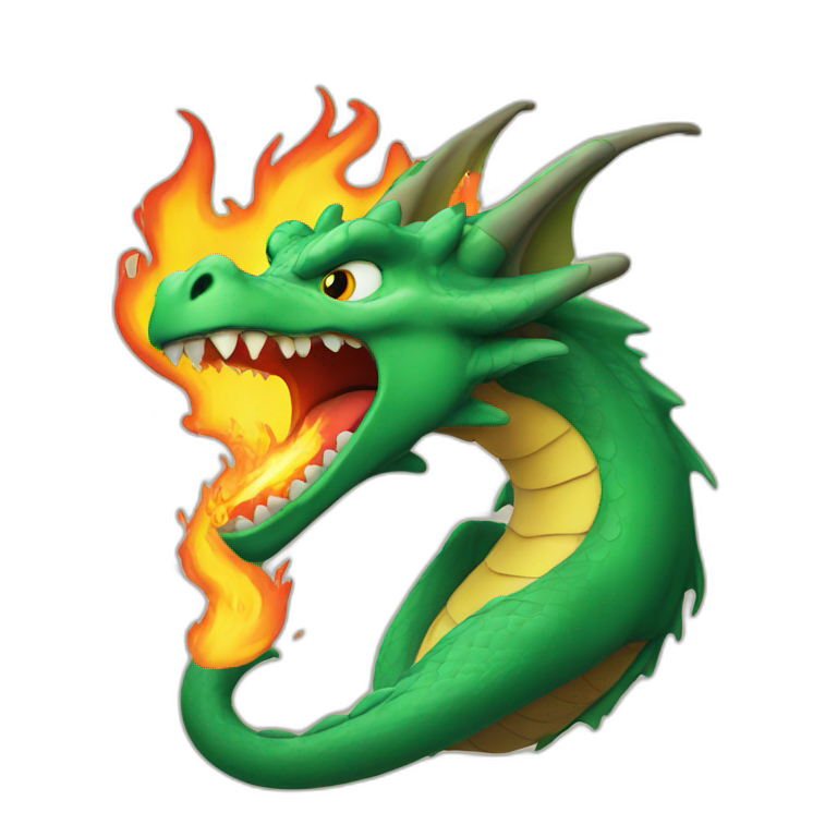 Dragon spitting fire emoji
