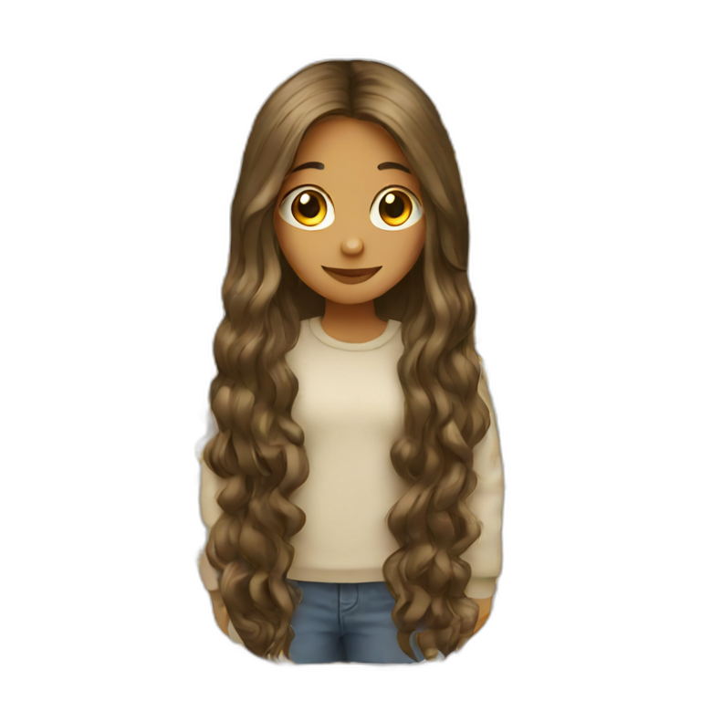 Girl with long hair emoji