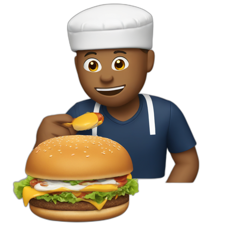 Mbappé qui mange un burger emoji