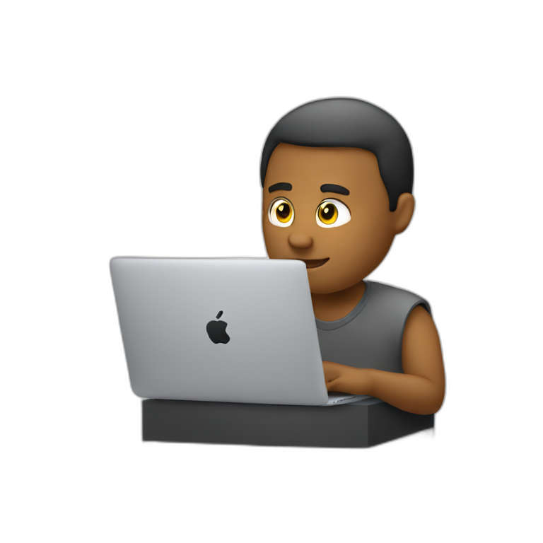 man coding on MacBook emoji