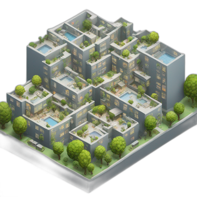 3d-isometric-City-Apartment-urban emoji