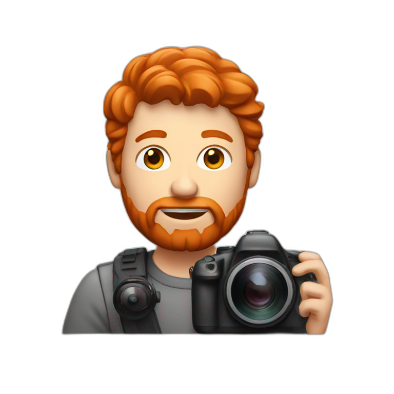 Red head man with camera emoji